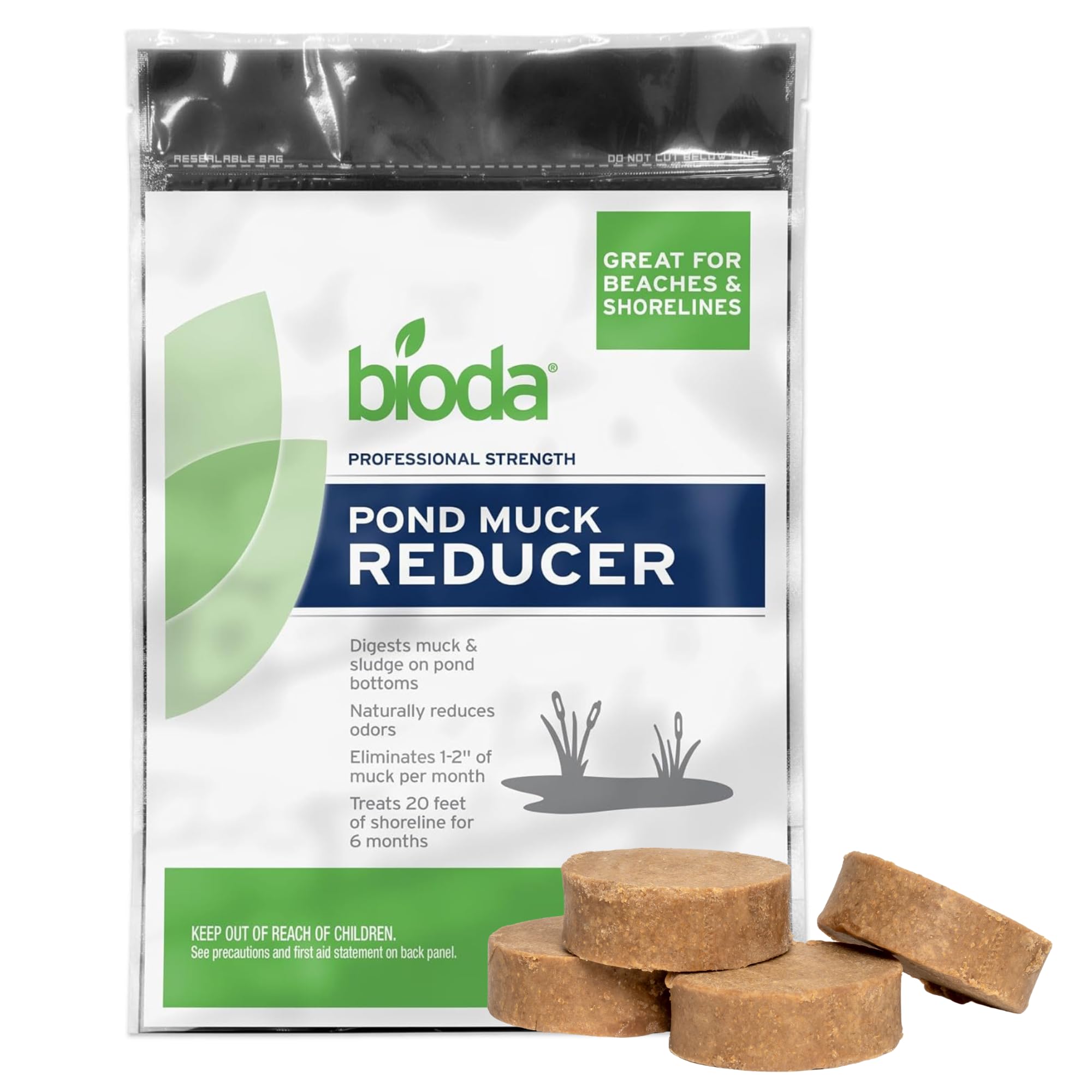Bioda Pond Muck and Sludge Remover | Natural Pond Muck Reducer & Sludge Remover Pucks | 4 oz - 12 Count