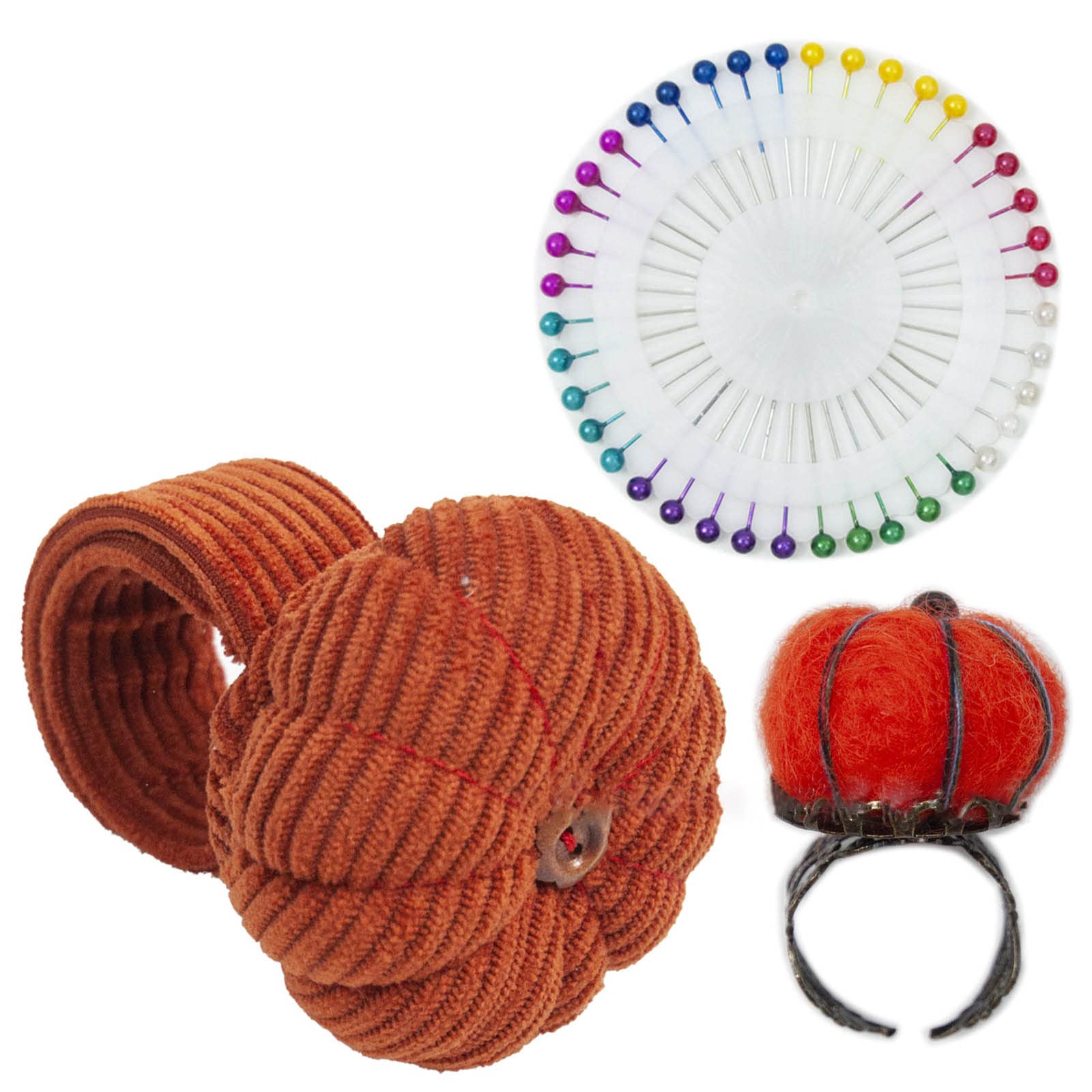Xinsheinelry Wrist Handcraft Needle Holder Cute Pumpkin Band Pin Cushion Base Needle Cushion for Sewing Project Pumpkin Band Base Wrist Gifts