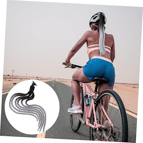 Miniatura 2 de Casco de rastas para cola de caballo, casco de esquí, pelucas para mujer, casco Hong, coletas azules, accesorio para casco de motocicleta, peluca