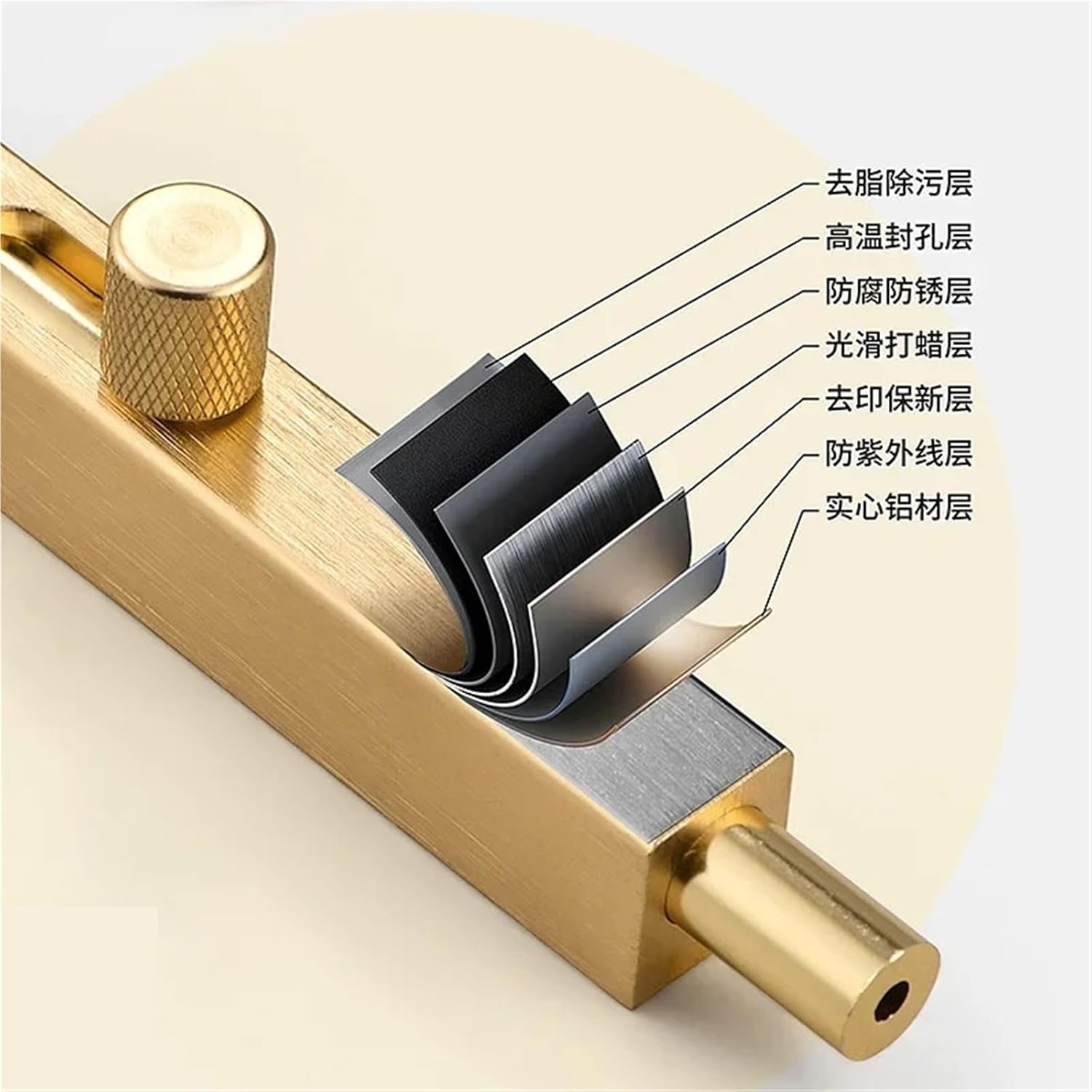 Compatible for Sliding Door Bolt Lock, Punch-Free Aluminum Alloy Gate Latch for Toilet & Garden Security Hardware(Gray 200mm)