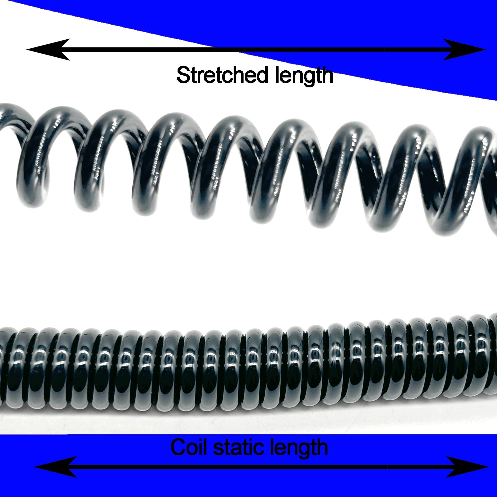 2,5 mm2 3-żyłowy spiralny kabel elektryczny, zwijany przewód elektryczny do maszyny wiszącej, elastyczny rozciągliwy 13 AWG (Stretch 1,5 metrów)