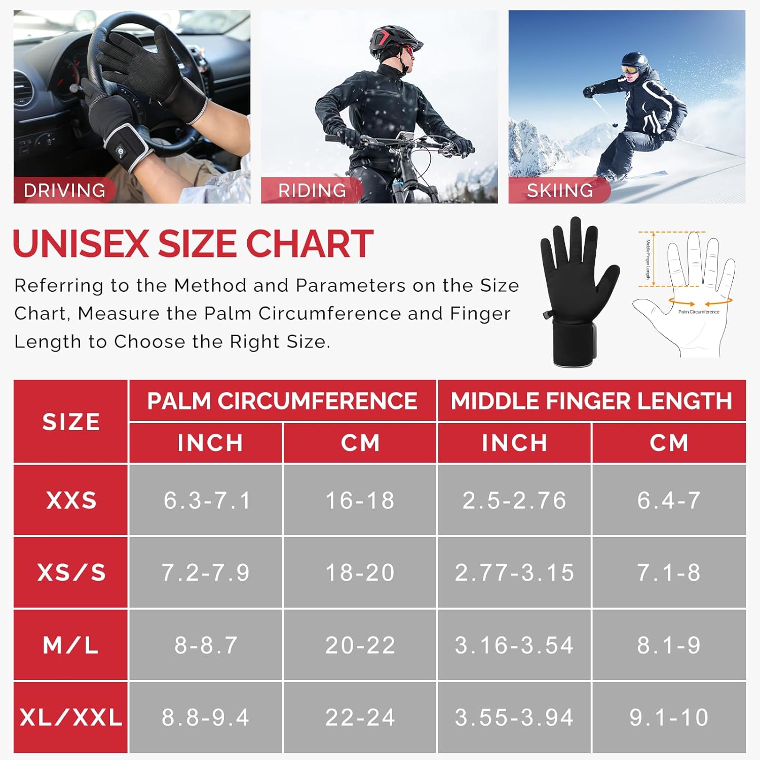 Savior Heated Glove Liners,Electric Heated Thin Gloves with Remaining Power Display,Rechargeable Hand Warmers,Suitable for Winter Driving,Ski,Running,Cycling, Hunting - Image 7