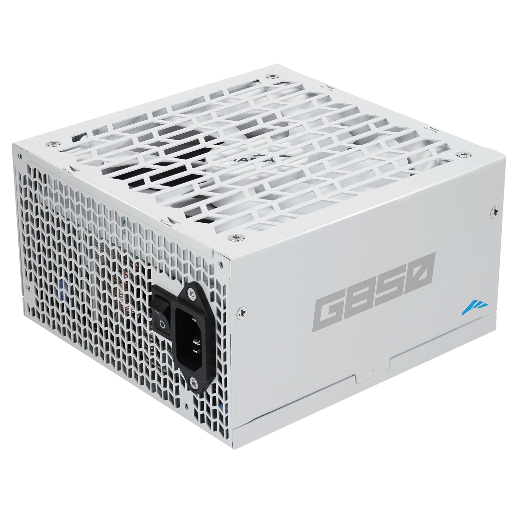 Zasilacz SAMA G850 850W Gold, ATX 3.1, PCIe 5.1, w pełni modularny, biały | Zasilacz gamingowy z certyfikatem 80 Plus Gold i Cybenetics, japońskie kondensatory, cichy wentylator 140 mm FDB, tryb ECO
