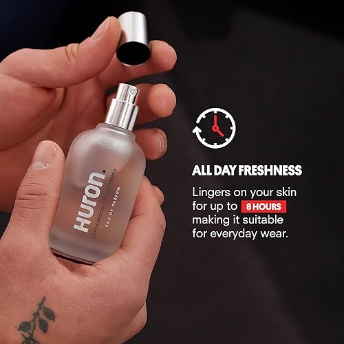 Miniatura 5 de Huron Eau de Parfum - Fragancia diaria para hombres - Aroma limpio y amaderado de sándalo, pimienta negra, madera de cedro y ámbar - Colonia para