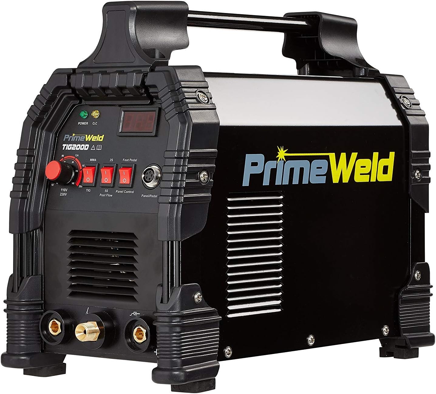 PRIMEWELD TIG/Stick TIG200-DC Welder 200Amp with Pedal Inverter Power Welding for Stainless Steel, Carbon, Copper and Other Metal 3 Year Warranty