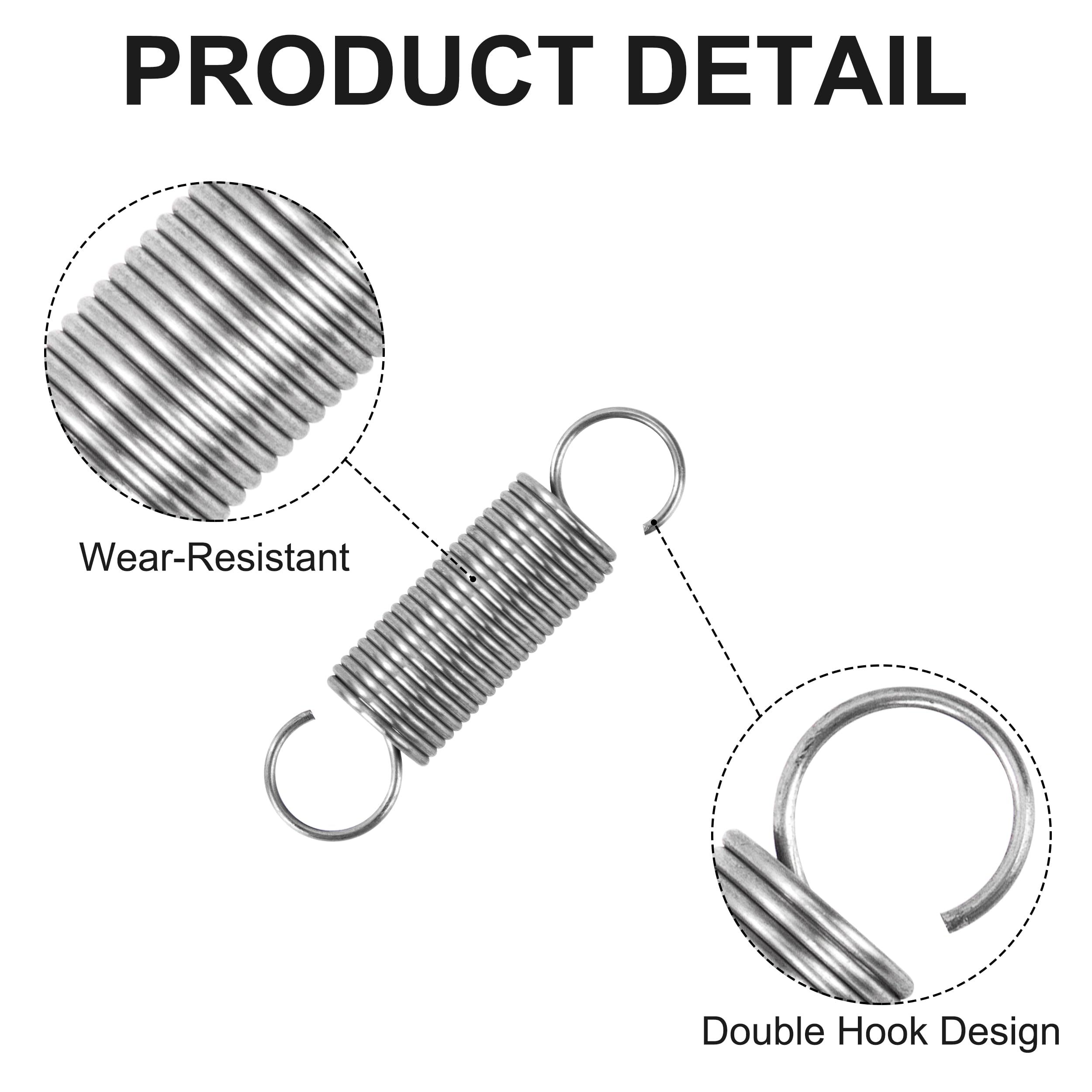 Muelles De Extensión Con Gancho - 20 Piezas, 0.6x6x30 Mm, Fuerza 0.8 Kg, Alambre De Piano