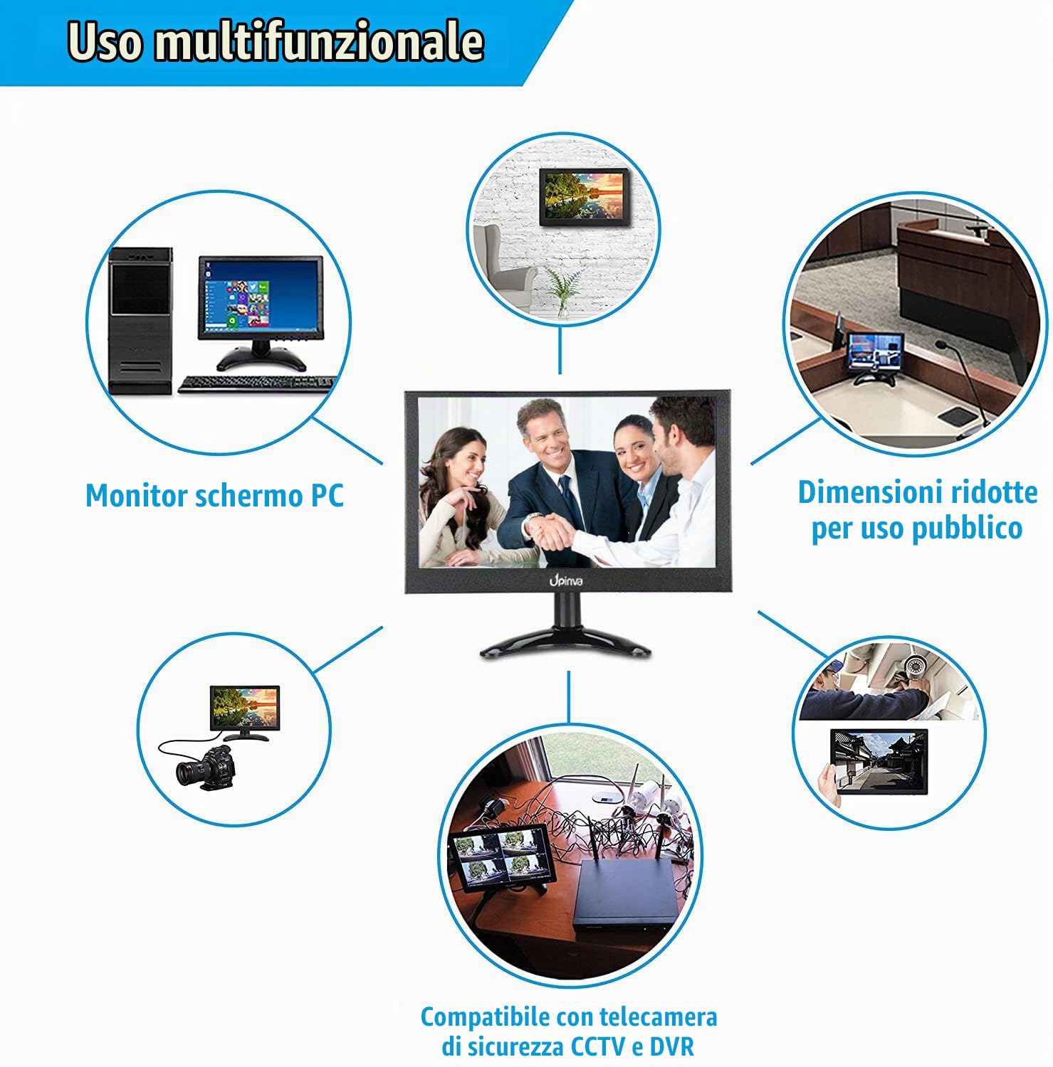 11.6 pollici Monitor CCTV Display Sicurezza Schermo telecamera di sicurezza Multifunzione HDMI AV BNC VGA Ingresso interfaccia USB monitor del computer 1920 x 1080 Full HD