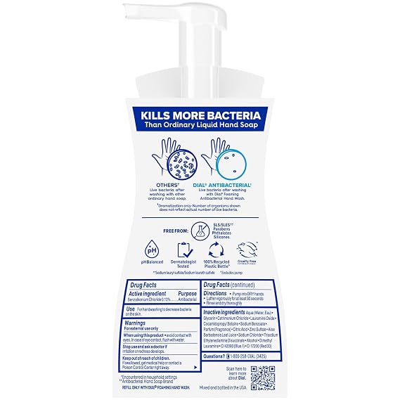 Dial Antibacterial Foaming Hand Wash, Coconut Water, 7.5 fl oz, 6-Pack