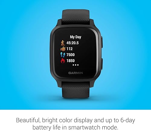 Miniatura 6 de Garmin Venu Sq Music, reloj inteligente GPS con pantalla táctil brillante, cuenta con música y hasta 6 días de duración de la batería, negro