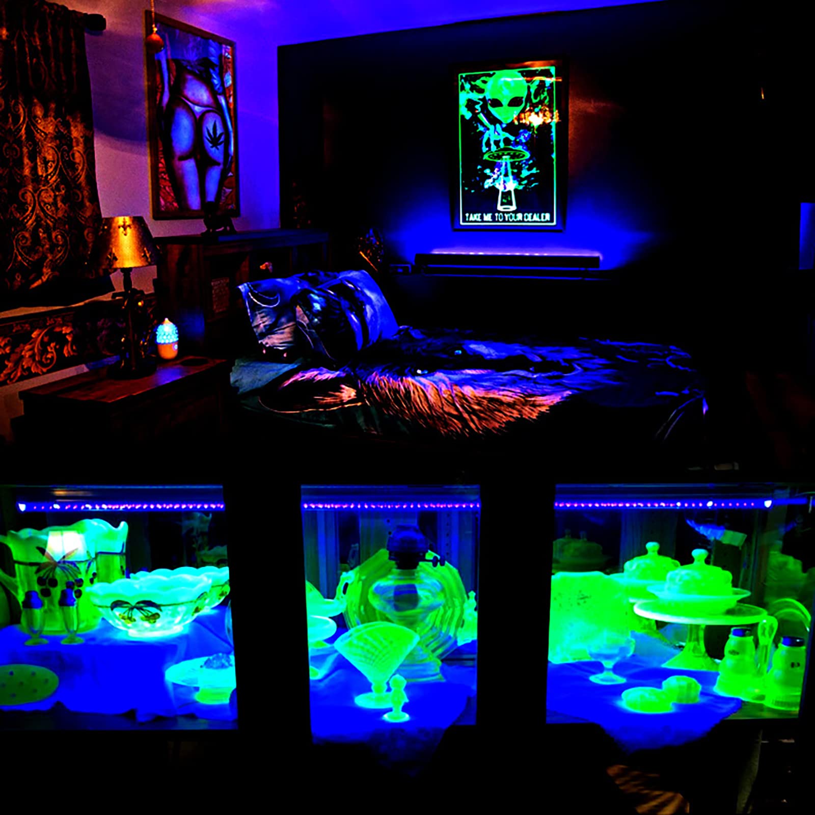 Eleganted Czarne światło, 2 sztuki, 5 W, USB UV, 395 nm, czarne światło, efekt świetlny, oświetlenie sceniczne z przełącznikiem, na Halloween, do klubu, na imprezę, dyskotekę