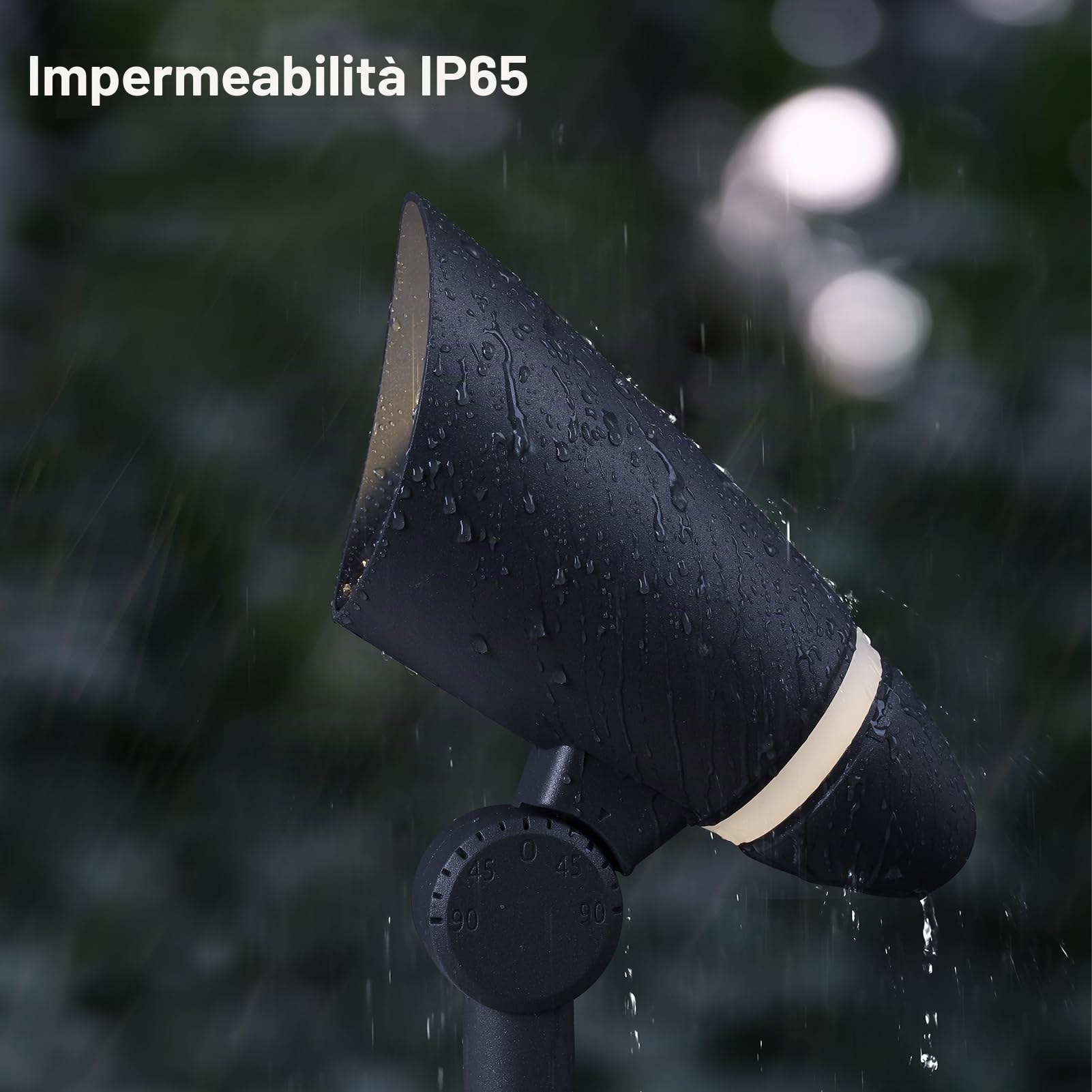 DAWALIGHT Illuminazione da Giardino 10W 800lm Faretto LED con Picchetto 3000K Bianco caldo IP65 Impermeabile Faretto da Giardino per Esterni Prato Sentieri, Alluminio, Grigio scuro