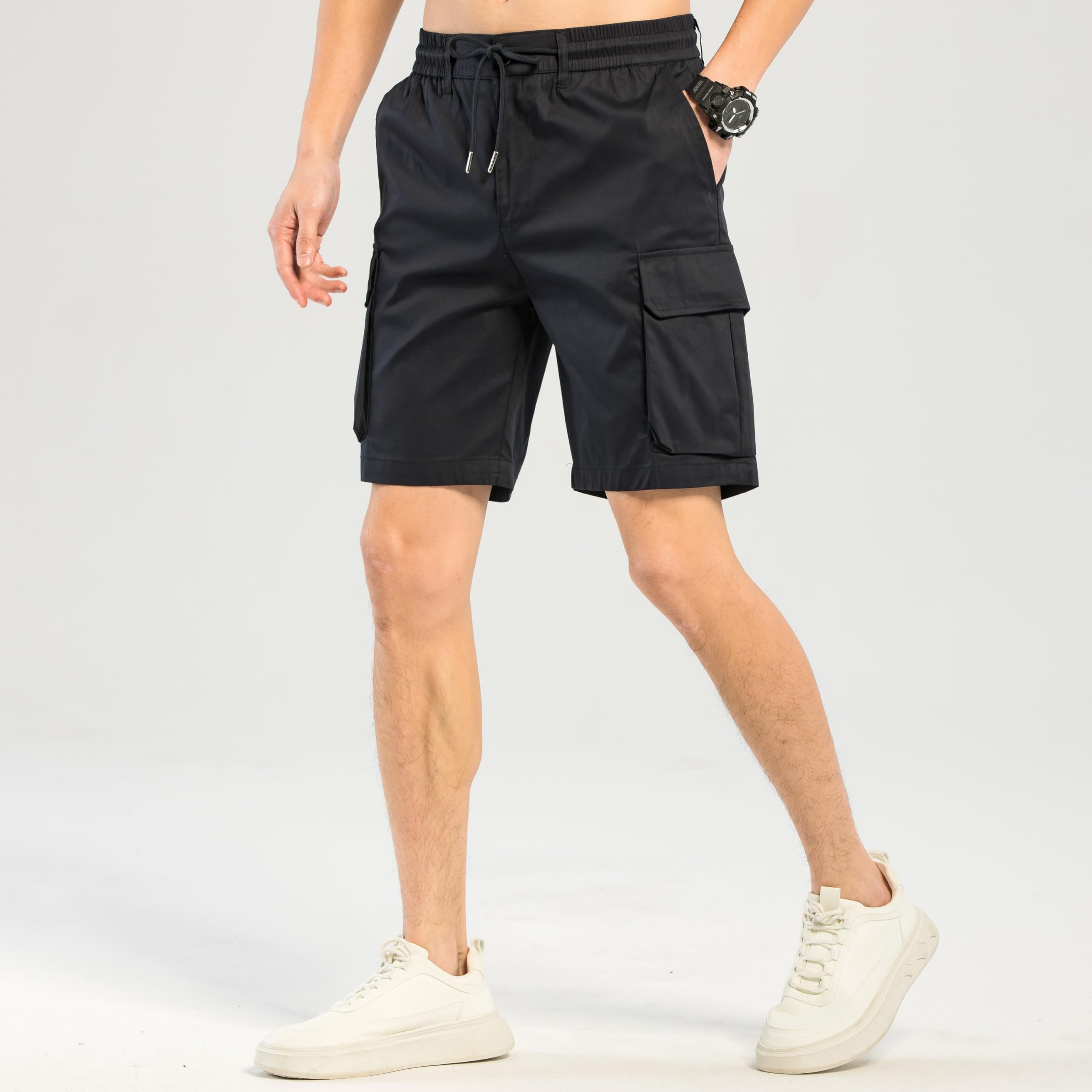 TONY BACKER Shorts Cargo Uomo Bermuda Pantaloncini Estivo 70% Cotone Leggero 2222