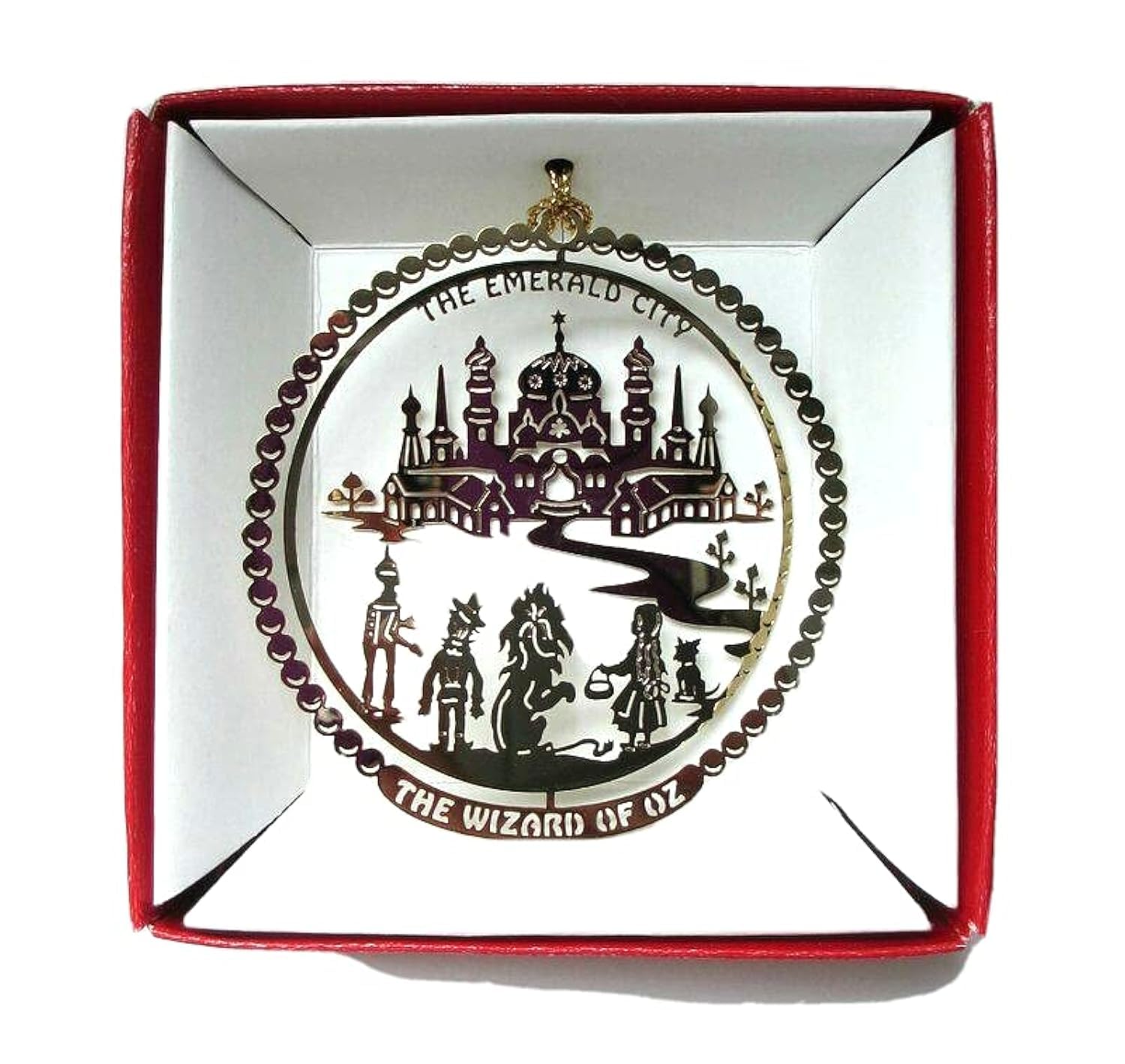 Wizard of Oz Emerald City Yellow Brick Road Ornament Brass