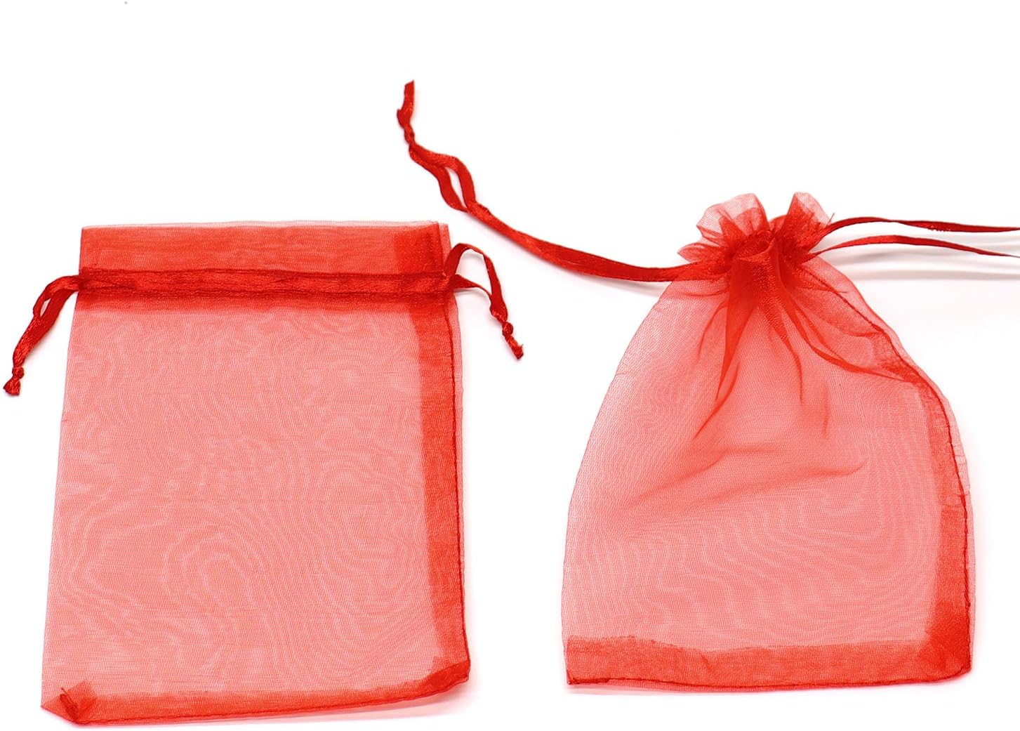 Bezall 50Pcs Organza Gift Bags 6x8 inches, Red Mesh Bags Drawstring Jewelry Pouches Christmas Wedding Party Favor Gift Bags - Image 4