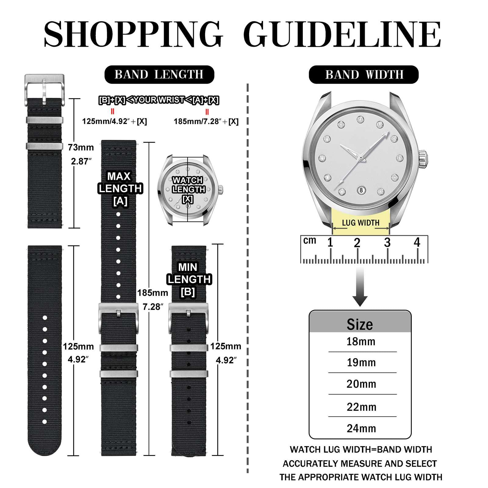 Anbeer Cinturino in nylon a sgancio rapido in due pezzi con passante in metallo, cinturino in nylon intrecciato a doppio strato