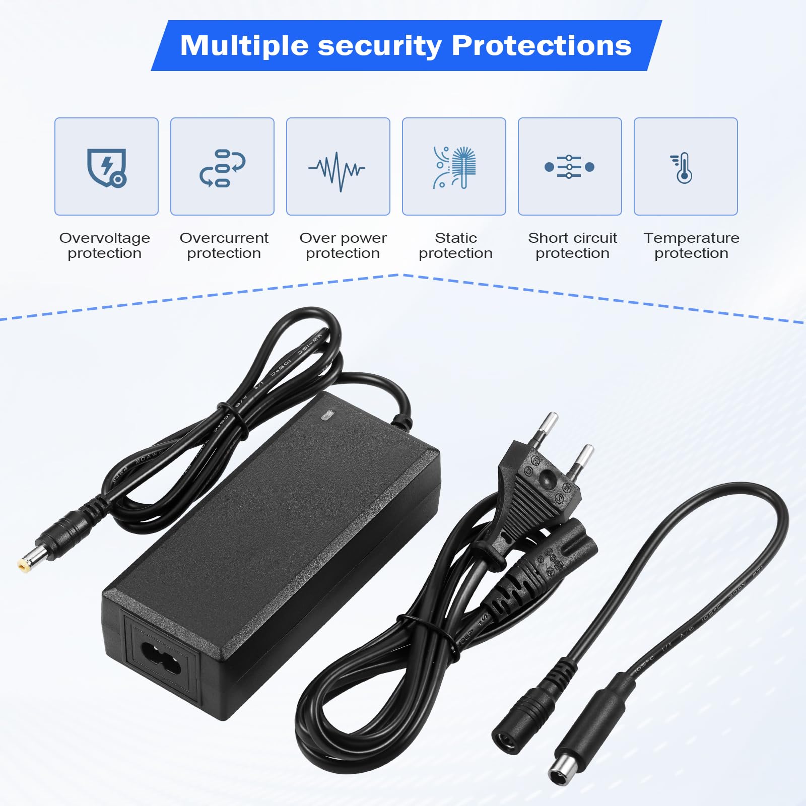 JIZZU Cargador Patinete Xiaomi 42V 2A AC a DC para M365 Pro Pro 2 Mi 3 Ninebot Segway