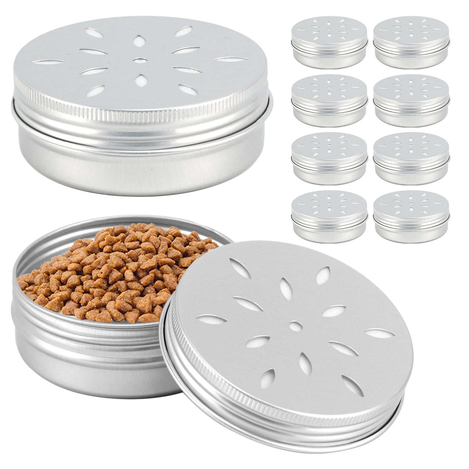QWORK® Lot de 10 canettes parfum chien en aluminium avec ventilation - Récipients odeurs 60 ml pour chiens renifleurs - Accessoires de dressage chien