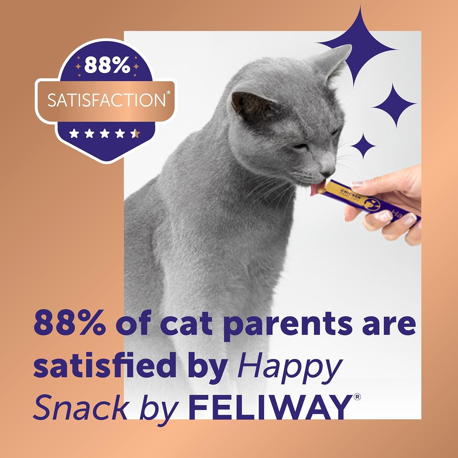 Happy Snack by FELIWAY Delicious Calming Creamy Cat Treats, 24 snack sticks - Helps cats feel calmer and promotes bonding - Image 4