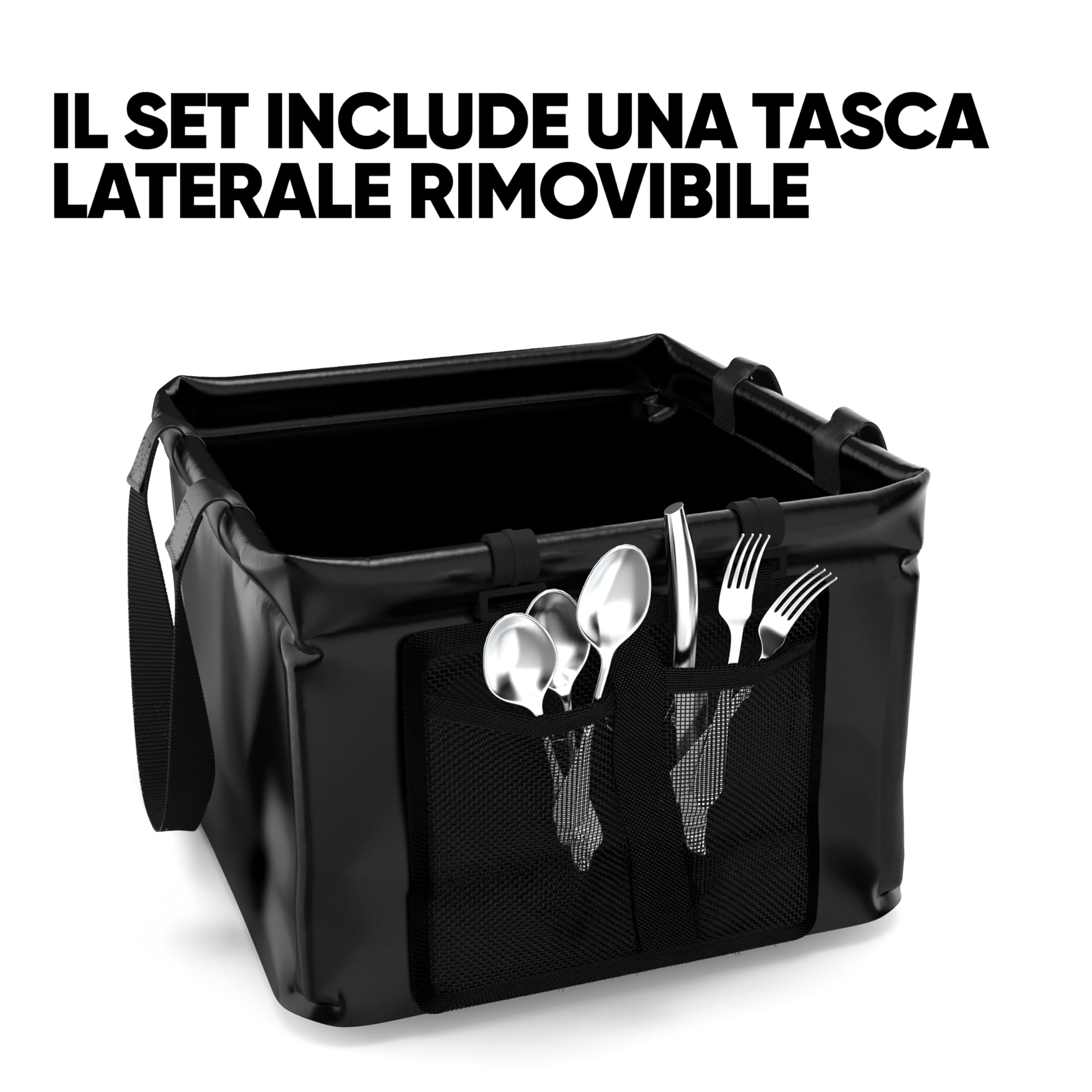 EVOCAMP secchio pieghevole 20L, catino pieghevole impermeabile per campeggio - secchio da pesca, refrigeratore per bevande all'aperto, bacinella per campeggio