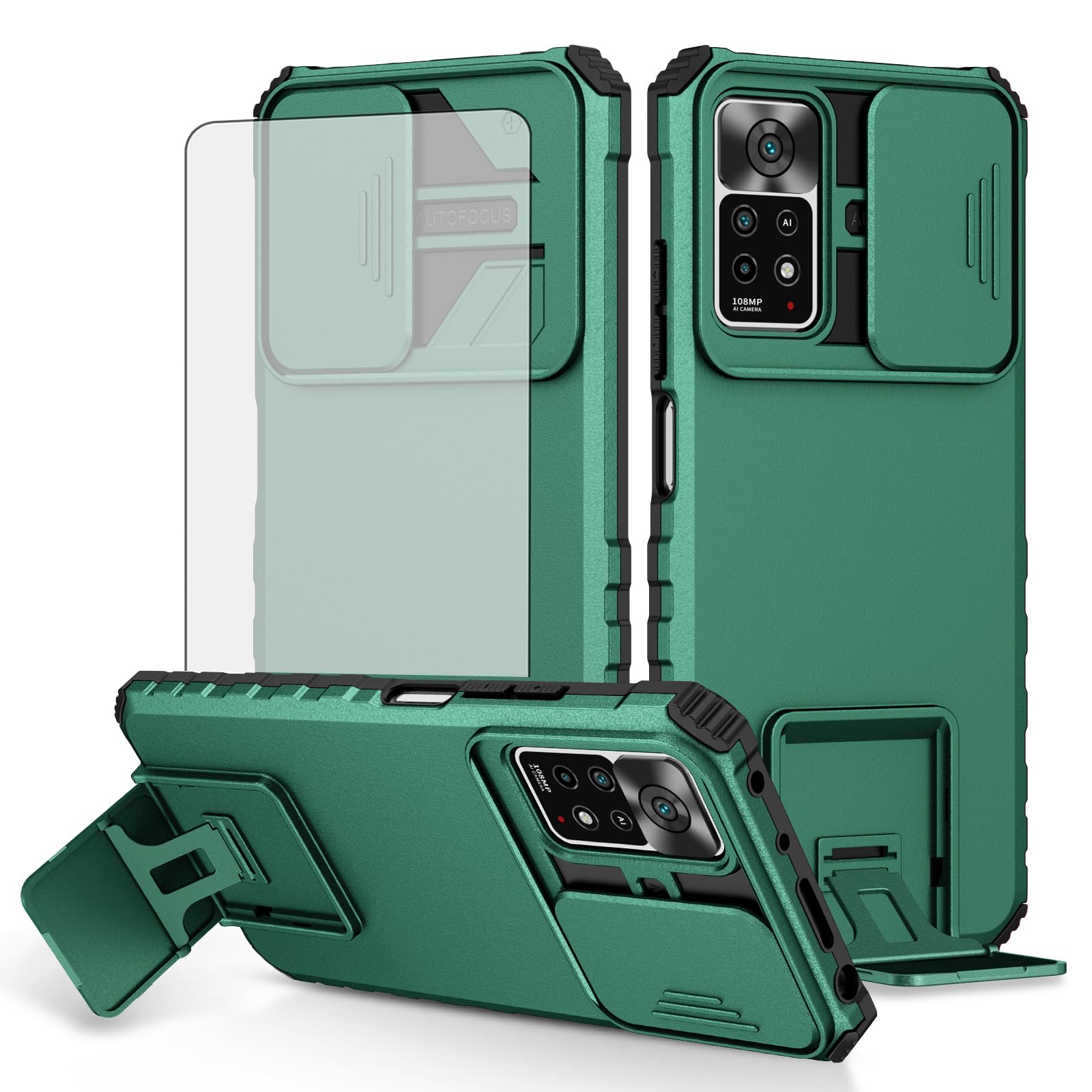 Protection Redmi Note 11 antichoc fine Asuwish avec protège écran et béquille - 8