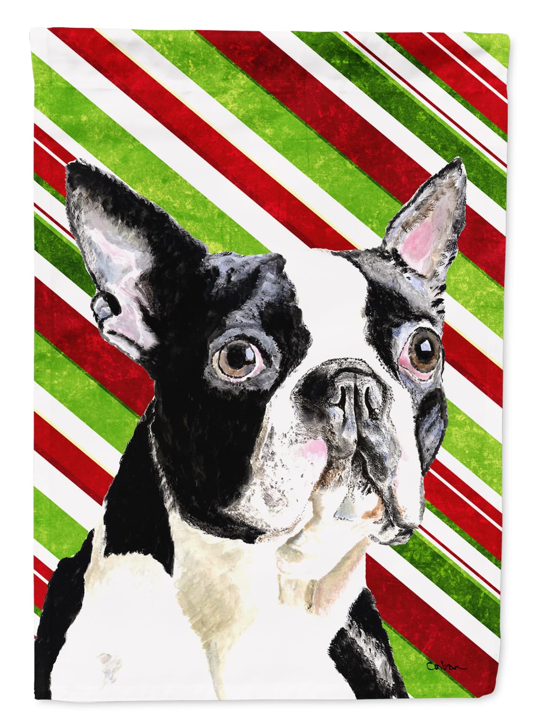 Drapeau Boston Terrier Caroline's Treasures de Noël, Petit Modèle Multicolore SC9320GF
