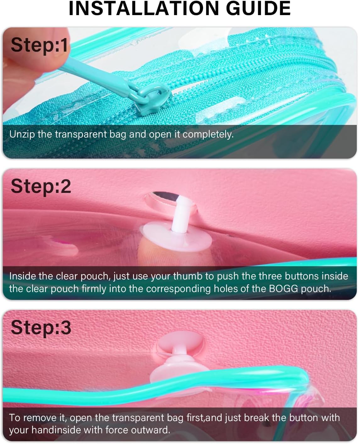 4 Pack Clear Toiletry Bags, Portable Travel Makeup Pouch with Zipper, TSA Approved Organizer, Clear Pouch Bags Compatible With Bogg Bag Divider Accessories(Clear Blue) - Image 7