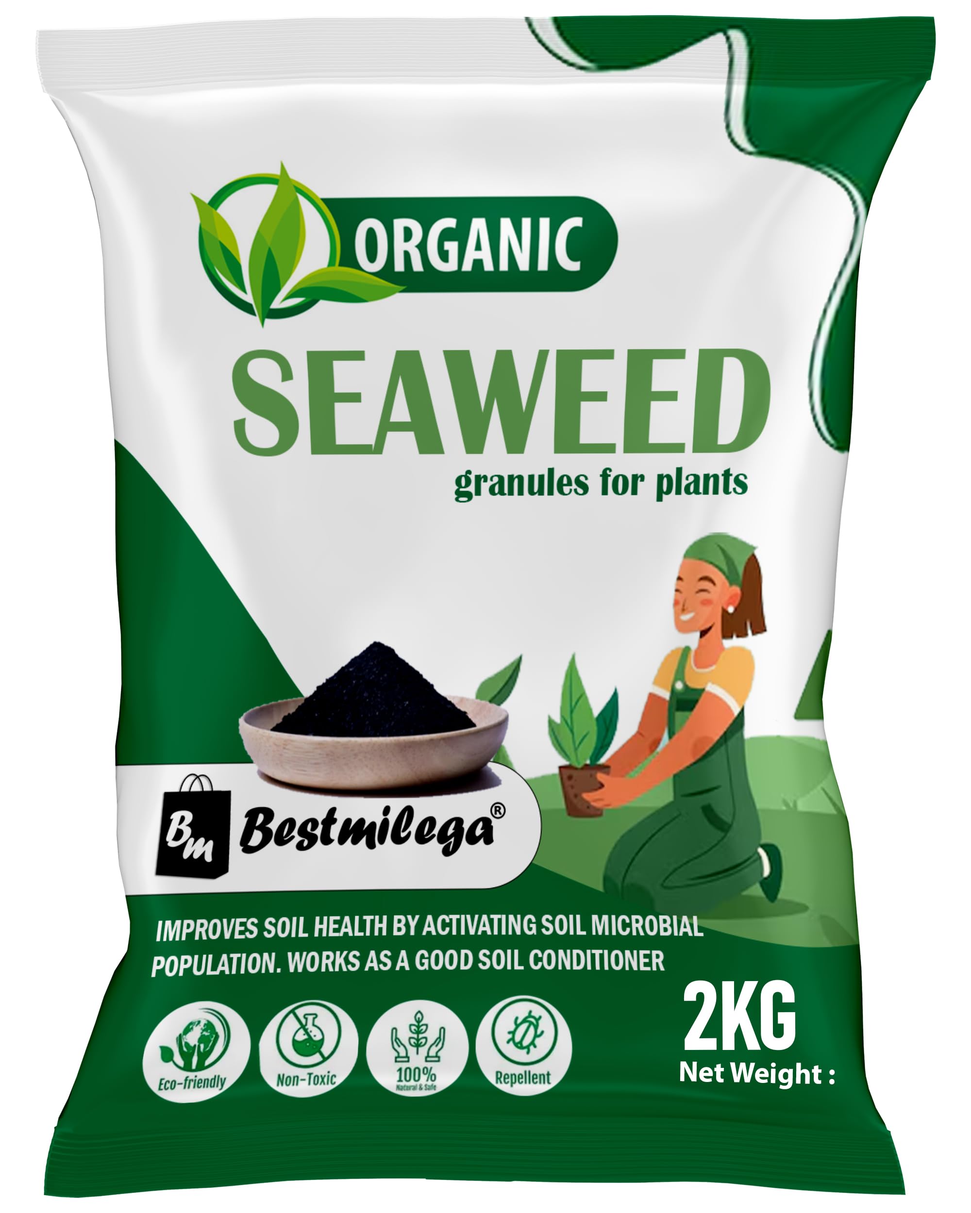 BEST MILEGA Seaweed Fertilizer for Plant, Seaweed Granules for Plants Seaweed Extract Granules - Organic Fertilizer & Growth Promoter for Plants 2 kg (B0CQ569S34) Amazon Price History, Amazon Price Tracker