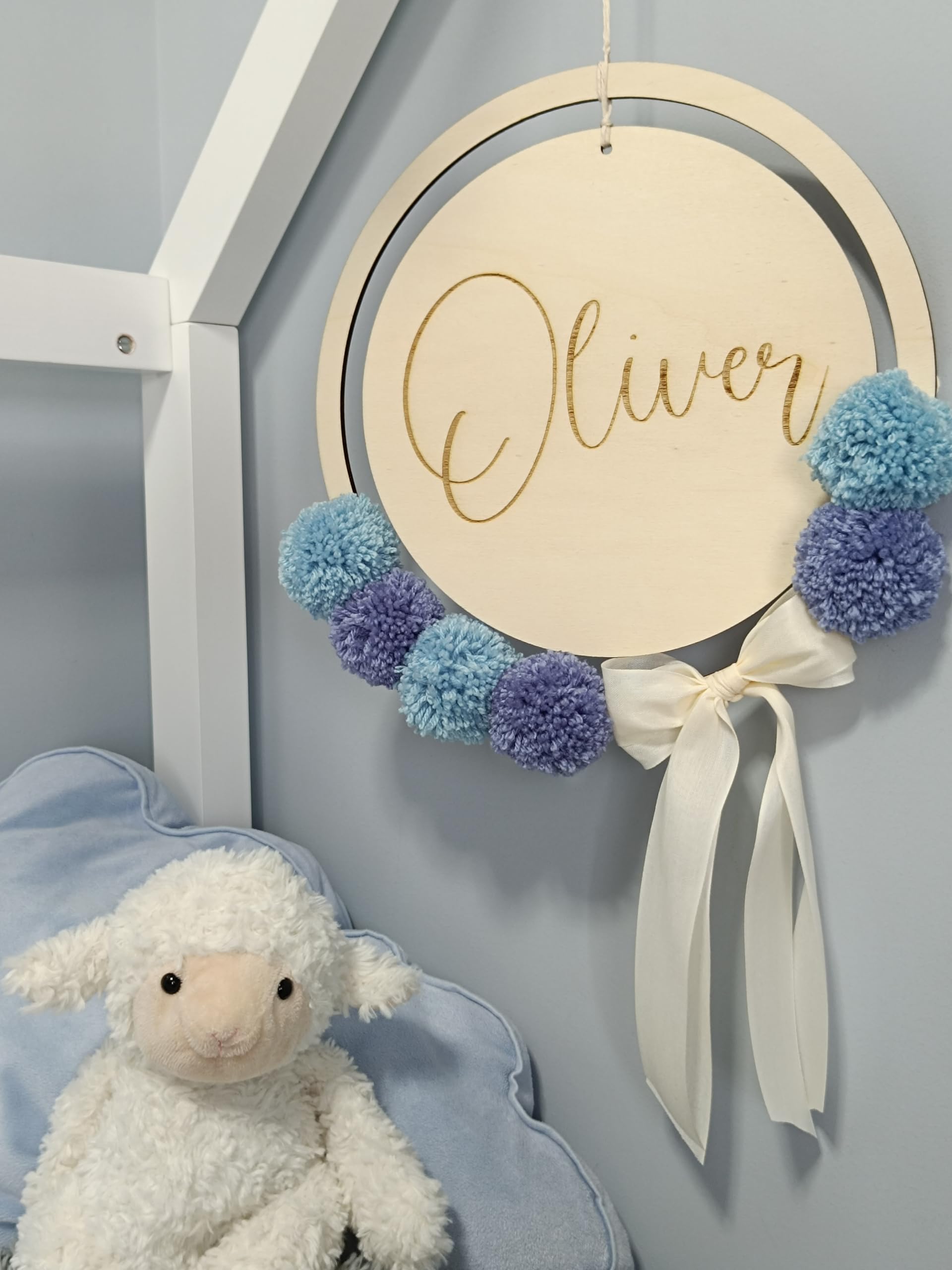 Fiocco nascita personalizzato per nascita bimbo, idea regalo natale per neonato, decorazione speciale cameretta, ghirlanda fuoriporta, annuncio baby shower bimba