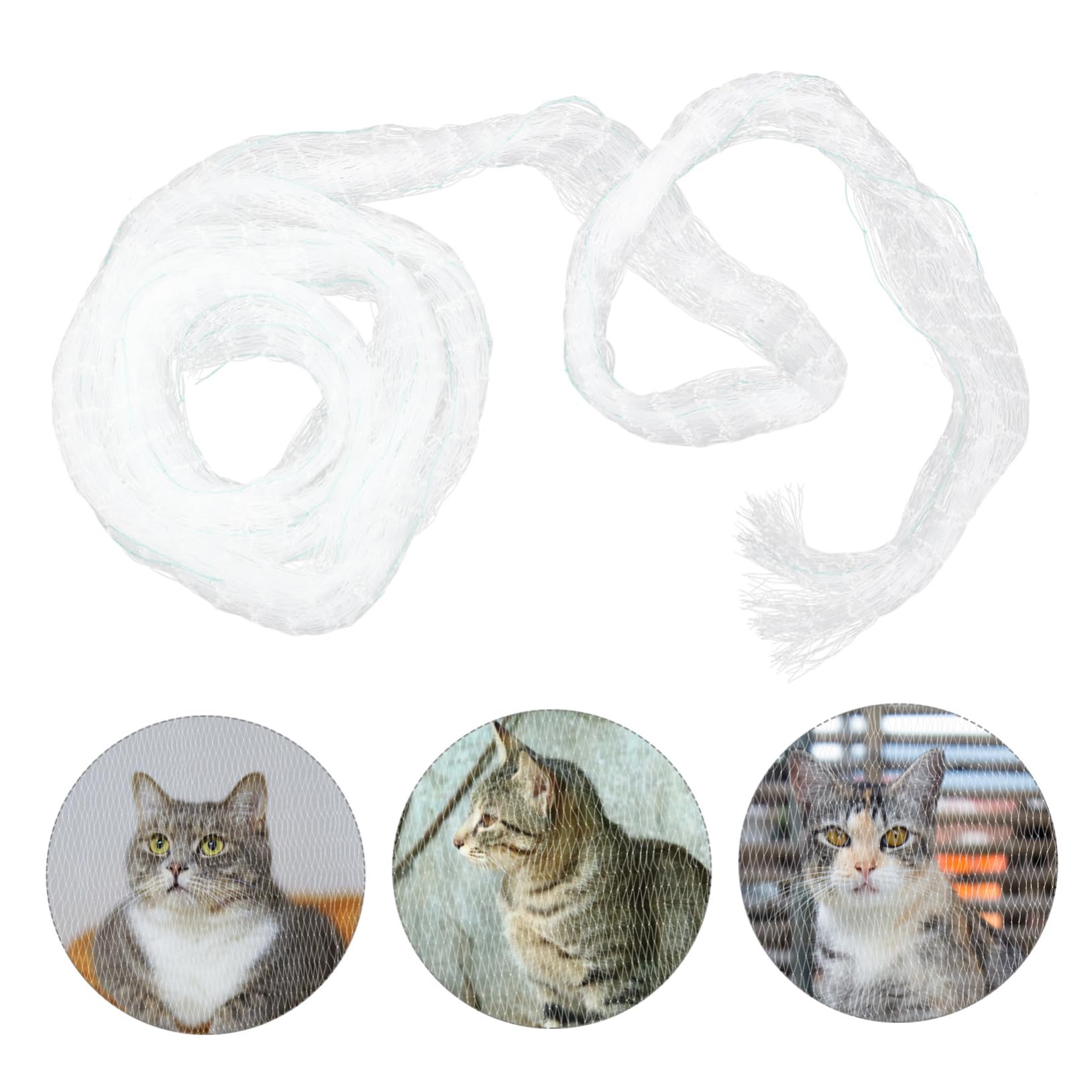 Rete Protezione Gatti Balcone Anti-Caduta in Nylon Bianco | Fitta Maglia, per Balconi e Apertura Stufa, Design Versatile, Rete di Sicurezza per Animali Domestici
