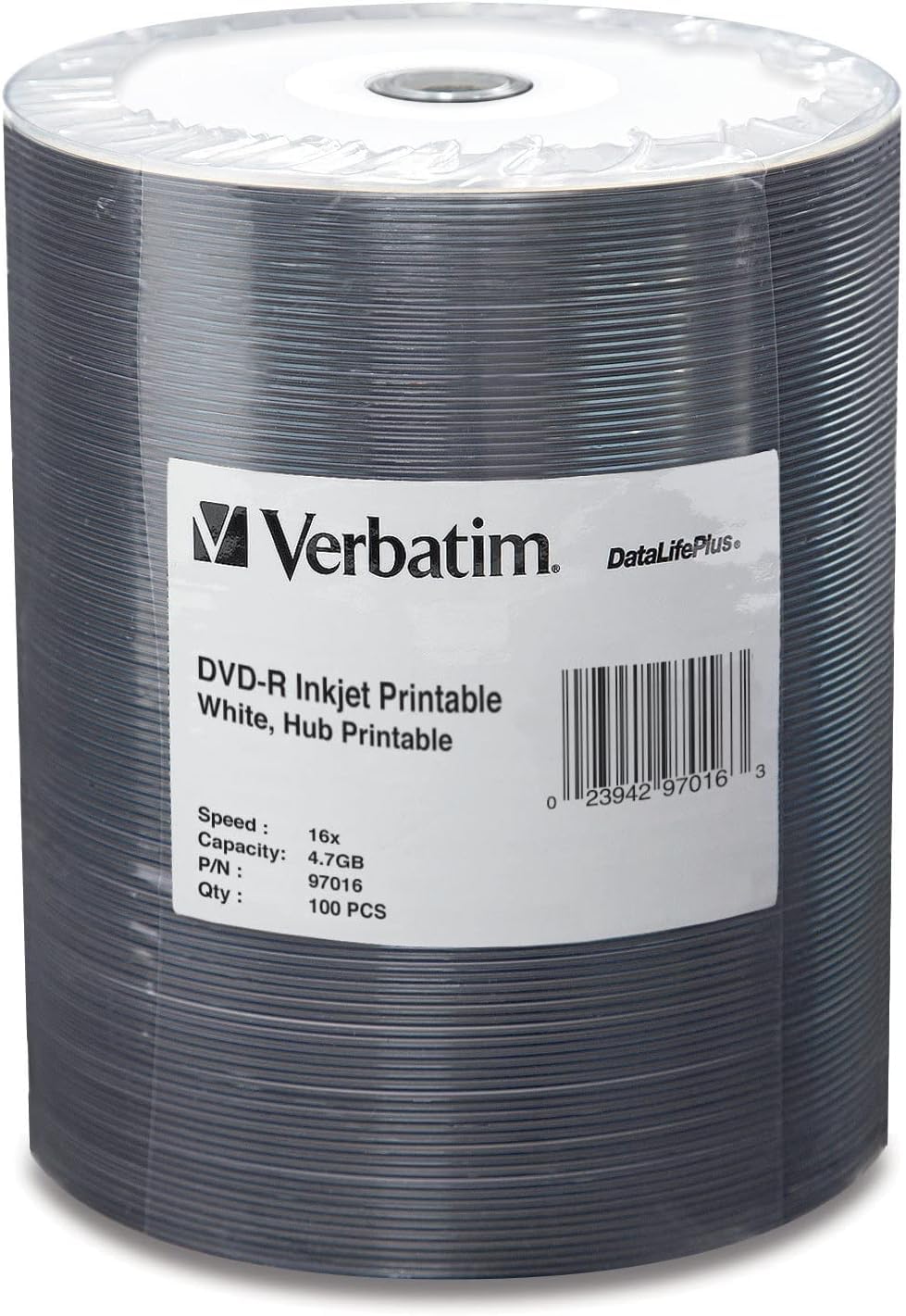 Verbatim 97016 DVD-R Optical Disc, White, 0.1 (Pack of 6)