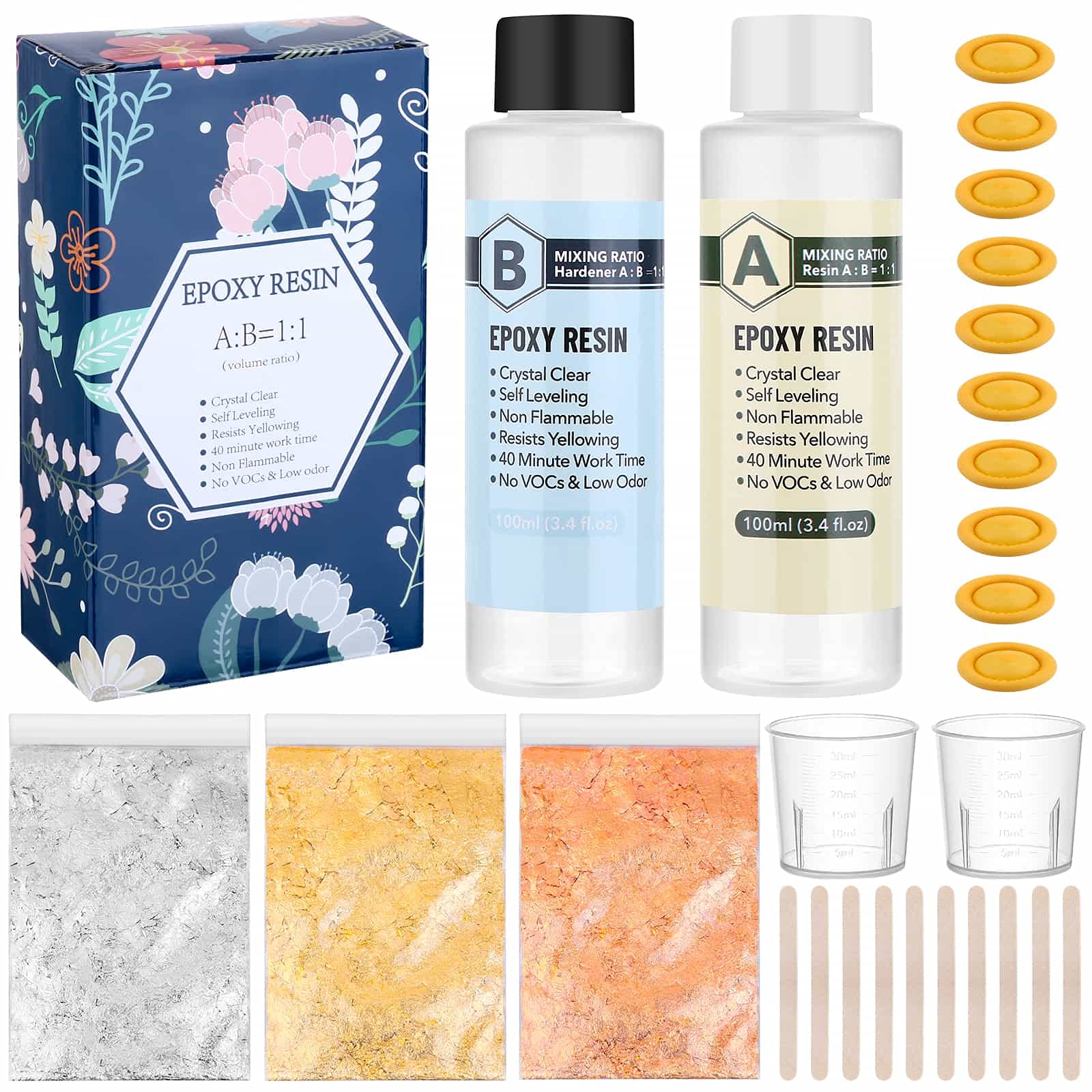 Buy Epoxy Resin Starter Kit, Selizo Crystal Clear Coating Kit 200ml/7Oz