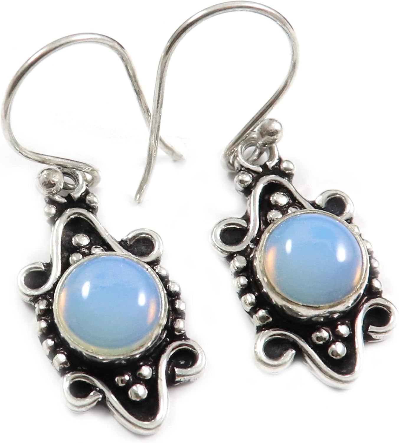Goyal Exports Opal Lab-Created Gemstone 925 Sterling Silver Drop Dangle Earring Jewlery SEG76H