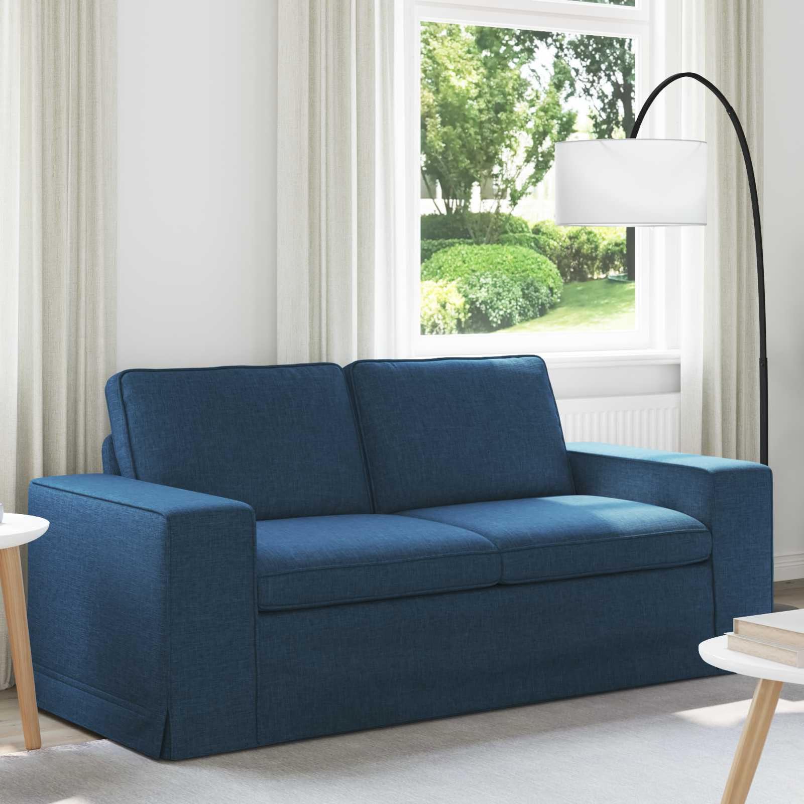 Gecheer Divano Moderno in Tessuto, Design Minimalista Blu con Struttura Metallica, 182x80x82 cm, Modulare e Componibile, per Soggiorno, Salotto o Stanze Multifunzione