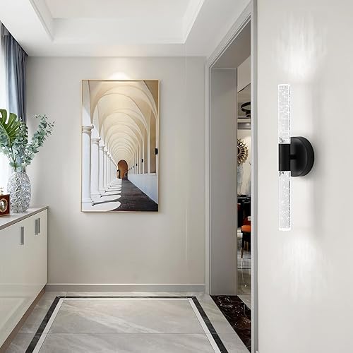 Miniatura 6 de Juego de dos apliques de pared modernos, iluminación de pared, lámpara LED cromada, 8 W, 6000 K, luz de baño en aluminio de burbujas de cristal