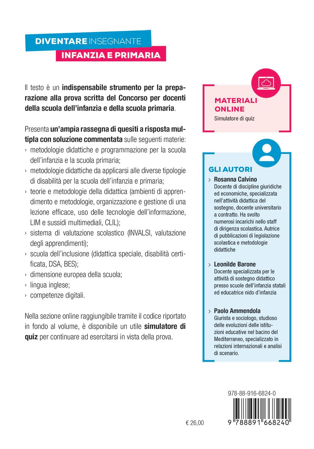 Concorso Scuola Infanzia e Primaria - Prova scritta - Quiz commentati