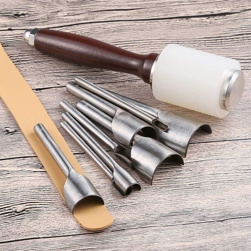 Punzone Semicircolare Per Pelle 8mm – Acciaio Resistente, Per Cinture, Portafogli E Borse Fai-da-te