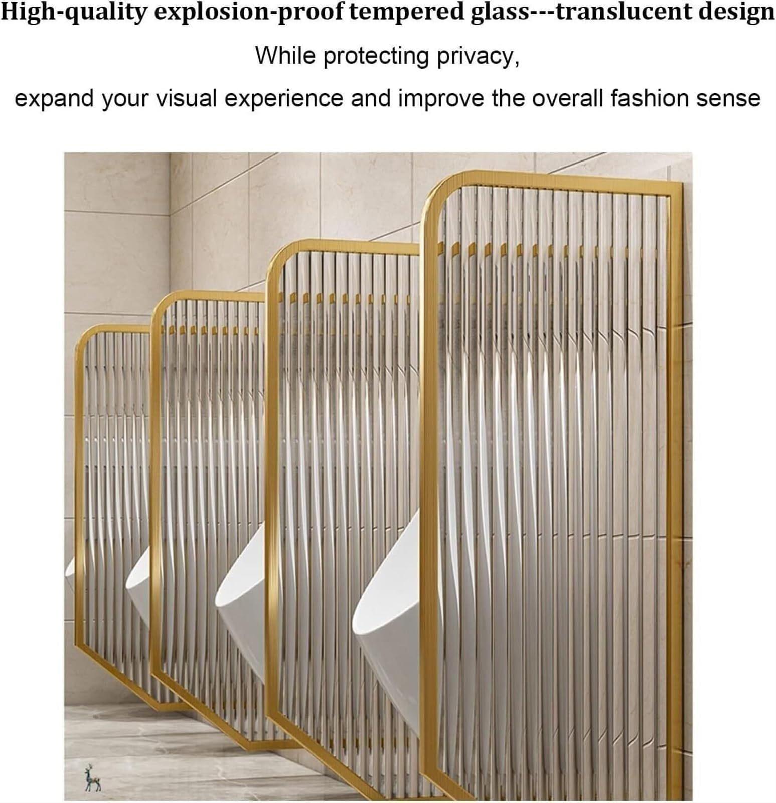 Panneau de séparation mural en acier inoxydable pour urinoir de toilettes publiques, cloison décorative pour salle de bain, argenté, lot de 2