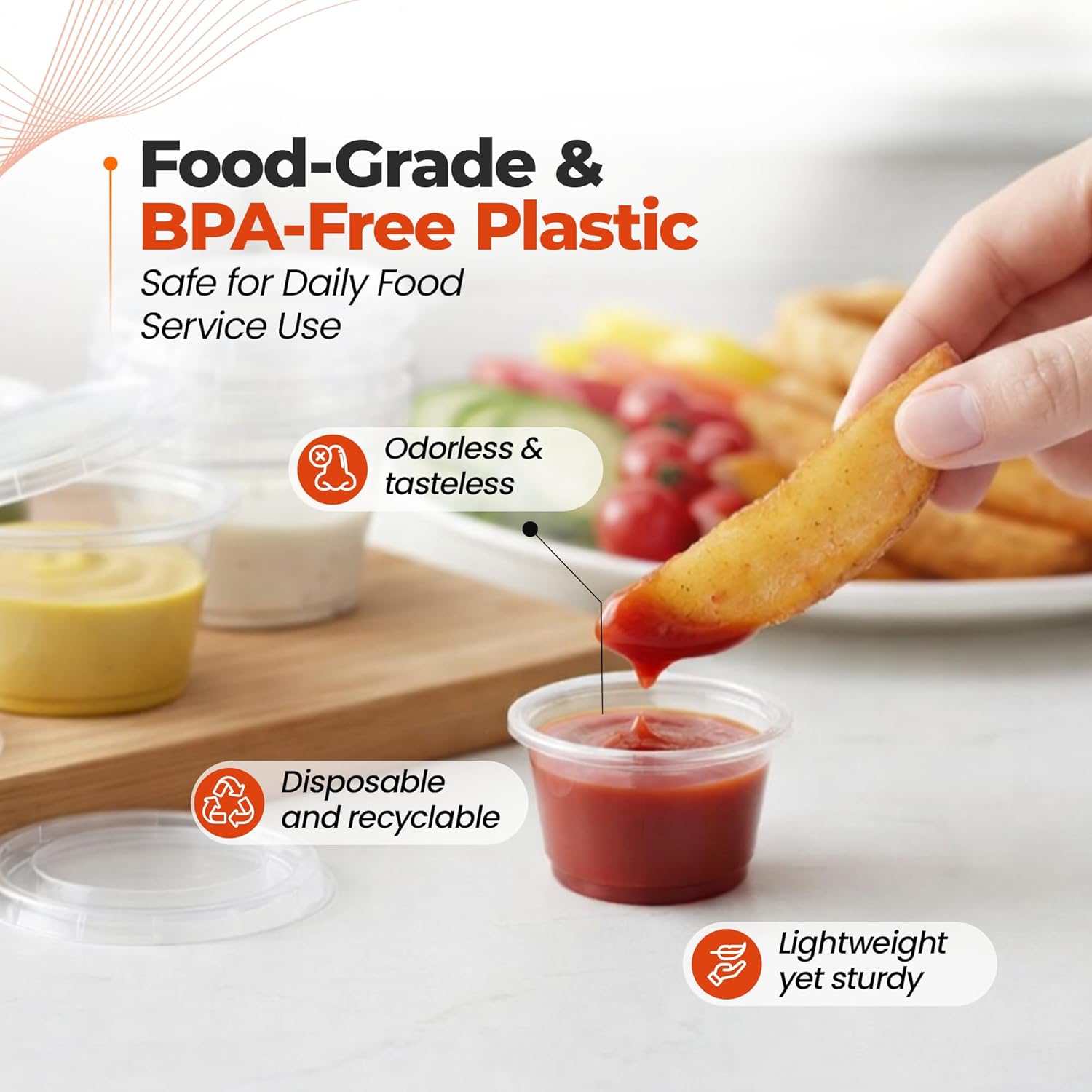 1oz Clear Plastic Portion Cups for Fast, Efficient Service - 2,500 Pack Disposable Cups for Condiments, Sauces & Dressings with Easy Portion Control - Plastic Cups for Restaurants, Events & Sampling