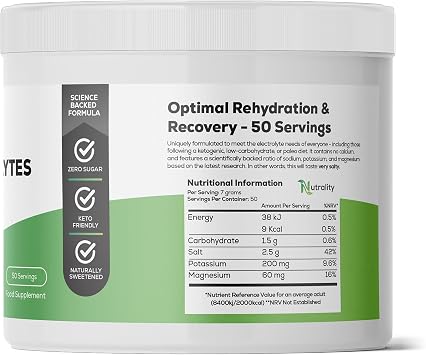 Nutrality Electrolytes Powder 350g | Vegan | 50 Servings | Lemon