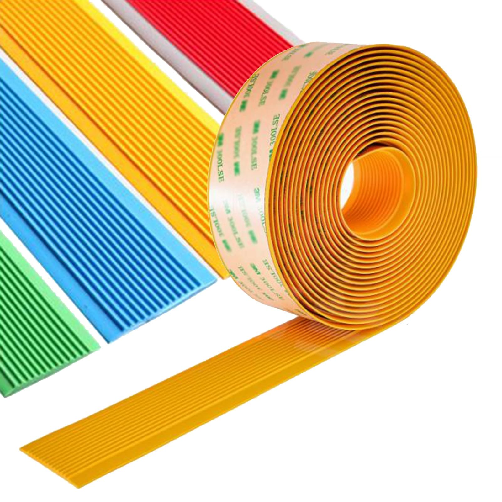 Self Adhesive Flexible PVC Stair Nosing Treads Anti-Slip Strip, Edge Protector Staircases Step Trim for Indoor Outdoor(Orange,10cm)