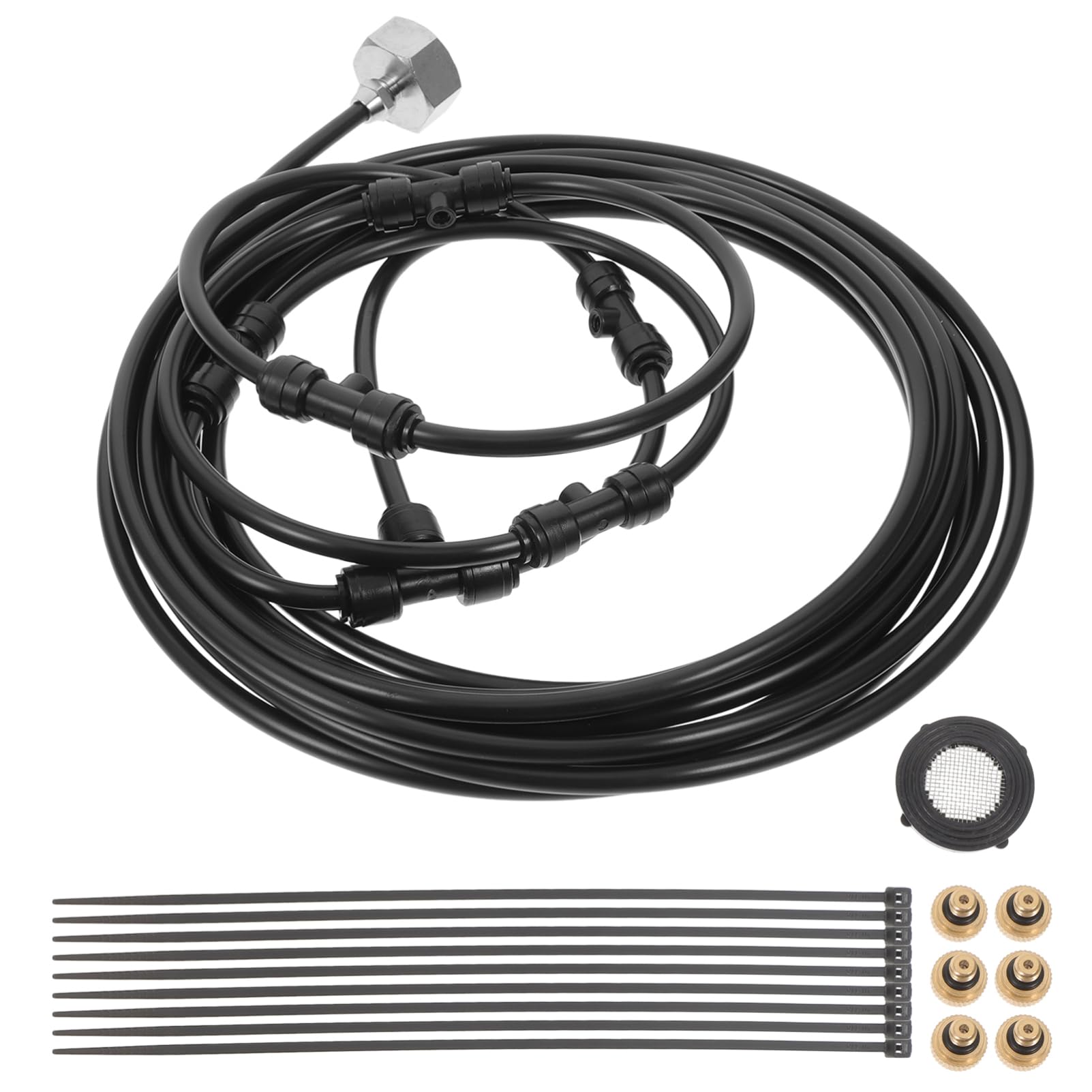 Yardenfun Outdoor Misting Fan Kit 1 Set 6m Hose Mist Fan for Patio Cooling Easy to Install Mist Misting Fan System