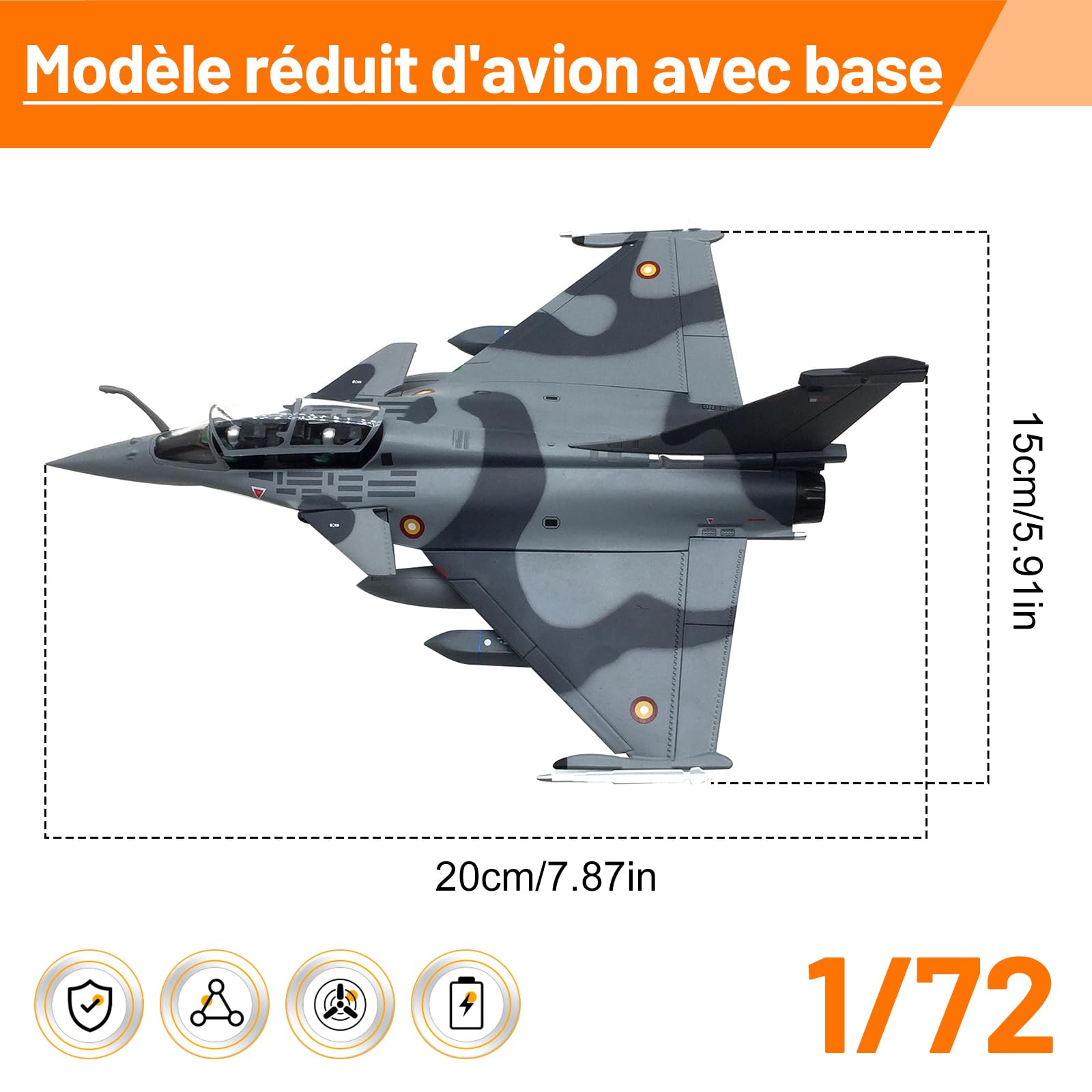 Panzerkampf Avion de chasse de l'armée de l'air française Rafale C Opération Libyenne Hamanthan Avion 1/72 moulé sous pression Modèle préconstruit Panzerkampf Avion de chasse de l'armée de l'air française Rafale C Opération Libyenne Hamanthan Avion 1/72 moulé sous pression Modèle préconstruit