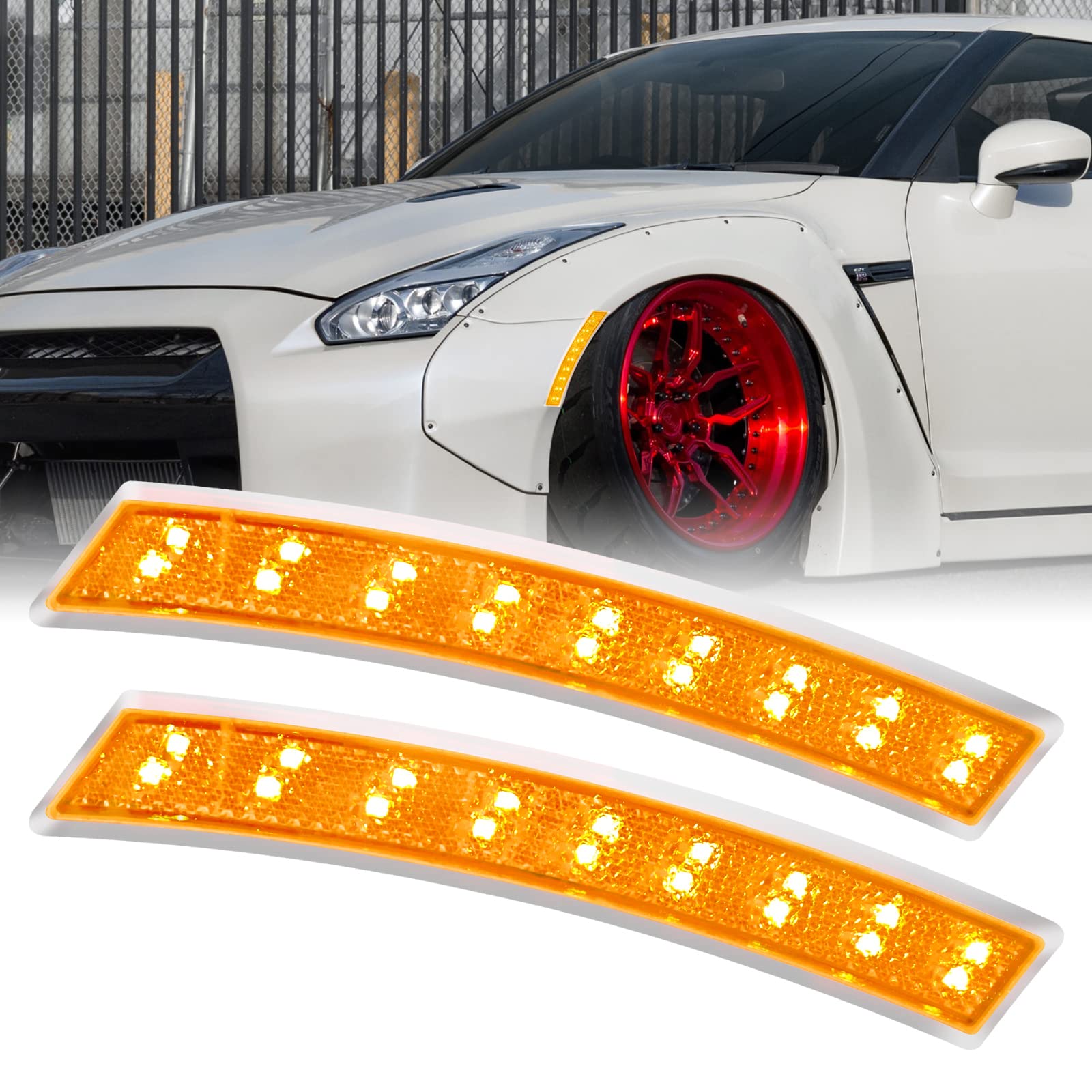 ジャパンフェンダーマーカー Amazon.co.jp: X-STYLE フェンダーマーカー LED 12V 24V 汎用 貼付