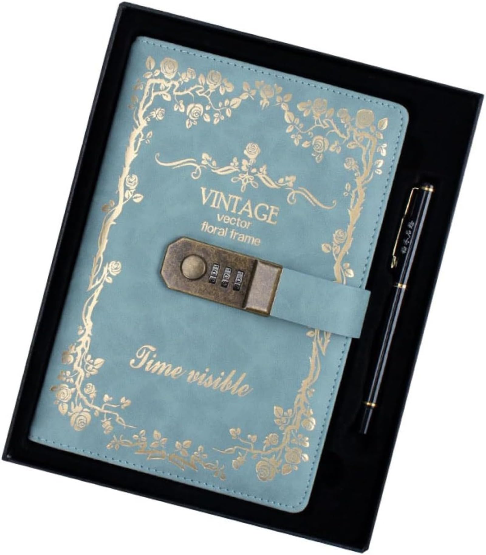 【匿名配送】未使用　ネイビー アドレス帳　文房具　年代物　レトロ Amazon.co.jp: URITIS A5 鍵付き日記帳 ビジネス手帳メモ帳 オフィス