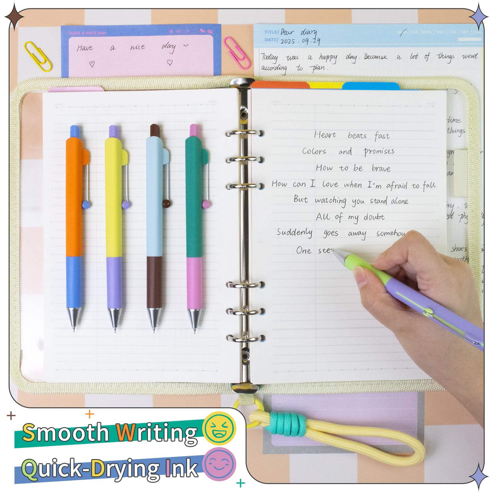 5-Pack Gel Pens 0 5mm Fine Point Black Ink Retractable Pens with Diamond Barrel Smooth Quick-Dry Writing Pens — view 3