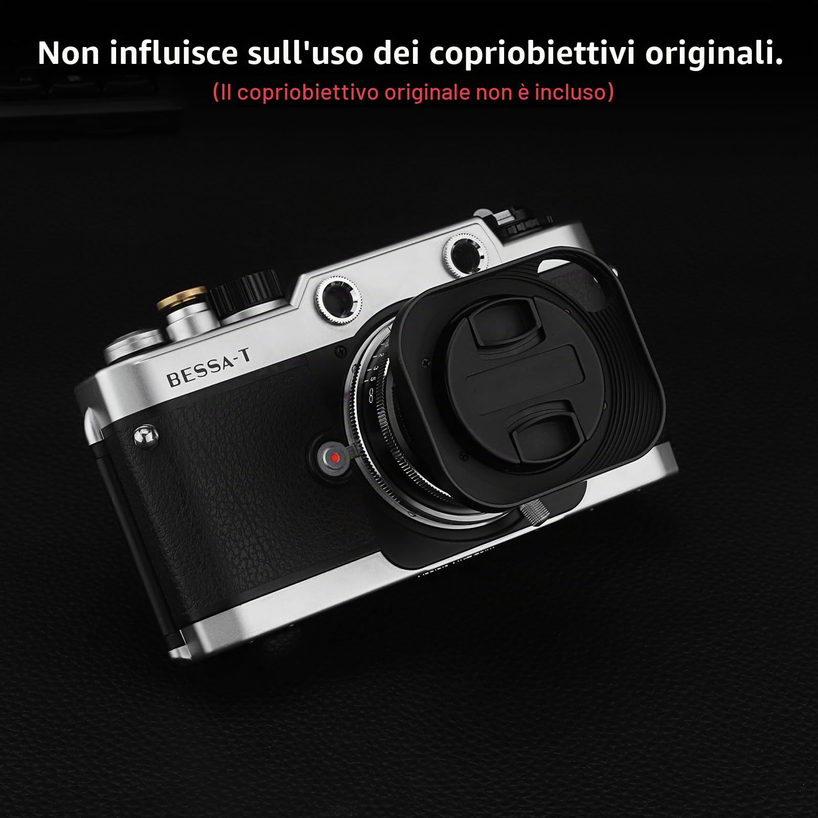 Haoge LH-VM13P - Paraluce quadrato a baionetta, in metallo, con foro di uscita, progettato per Voigtlander 35 mm f2 1:2/35 ULTRON LH-12