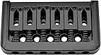 Musiclily 52.5mm Fixed Hardtail Bridge Non-tremolo Electric Guitar Bridge for 6 String Fender Strat Stratocaster Tele Telecaster Guitar Replacement, Black