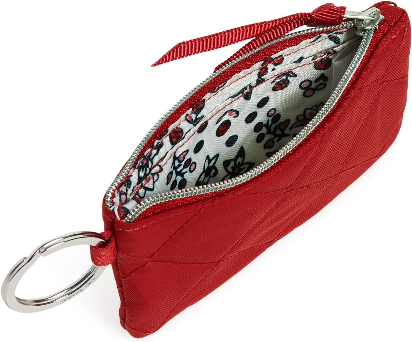Vera Bradley Women's Performance Twill Zip ID Case and Lanyard Combo, Cardinal Red, One Size