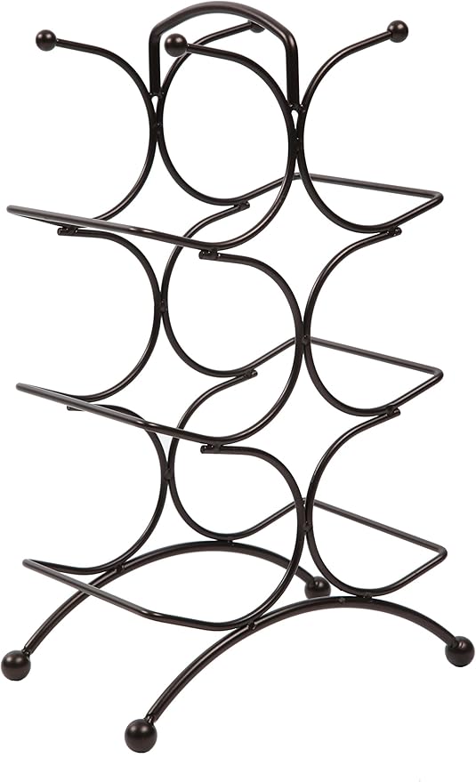 Soporte para 6 botellas de vino Finnhomy, acero, negro miniatura 5