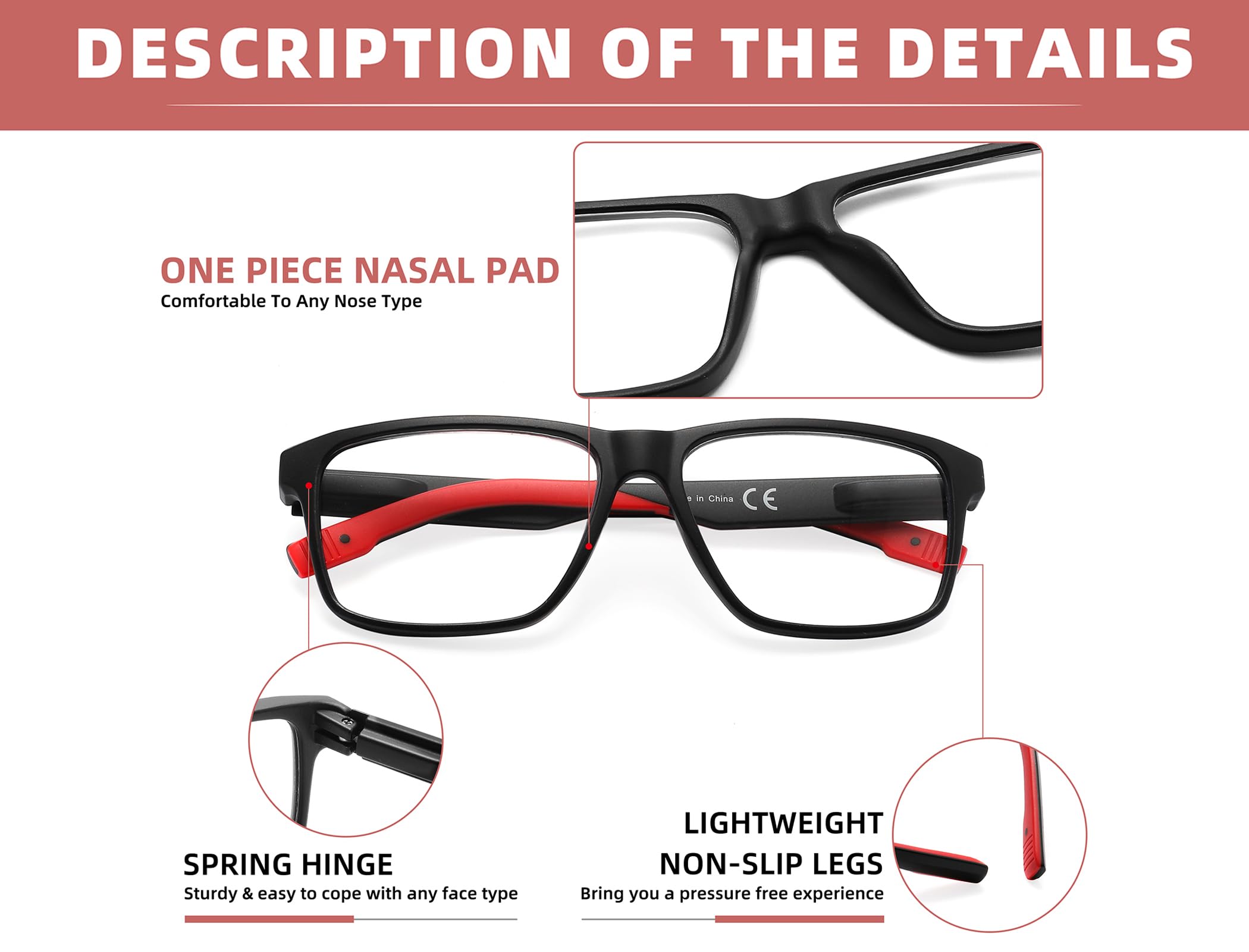 MODFANS Un Pack de 4 Gafas de Lectura Hombre Anti Luz Azul,Varillas de Goma,Lente Clara,Vision Clara,Ligeras Comodas,Colores Mezclados